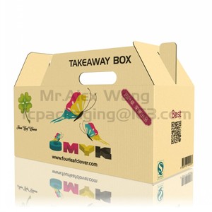 Scatola <span class=keywords><strong>per</strong></span> <span class=keywords><strong>Alimenti</strong></span> in Cartone Ondulato a Parete Singola con Manico Fustellato, Design Personalizzato, Confezione <span class=keywords><strong>per</strong></span> Fast Food, Scatola <span class=keywords><strong>per</strong></span> Torte all'Ingrosso con Manico - Product Image 3