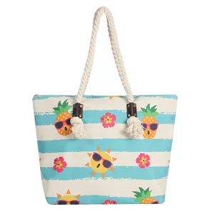 Quickly Deliver Promotional Polyester Jute Beach Bags Polyester Beach Bag