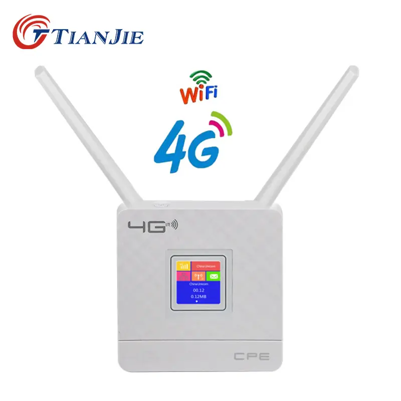 TIANJIAN 4G router 150Mbps de alta velocidade desbloqueado 4g lte cpe antena externa casa lan wan router porta roteador com slot para cartão sim