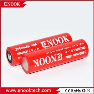 Enook 18650 3100 mAh 40a şarj edilebilir düğme üst pil vv mod, mekanik mod, provari