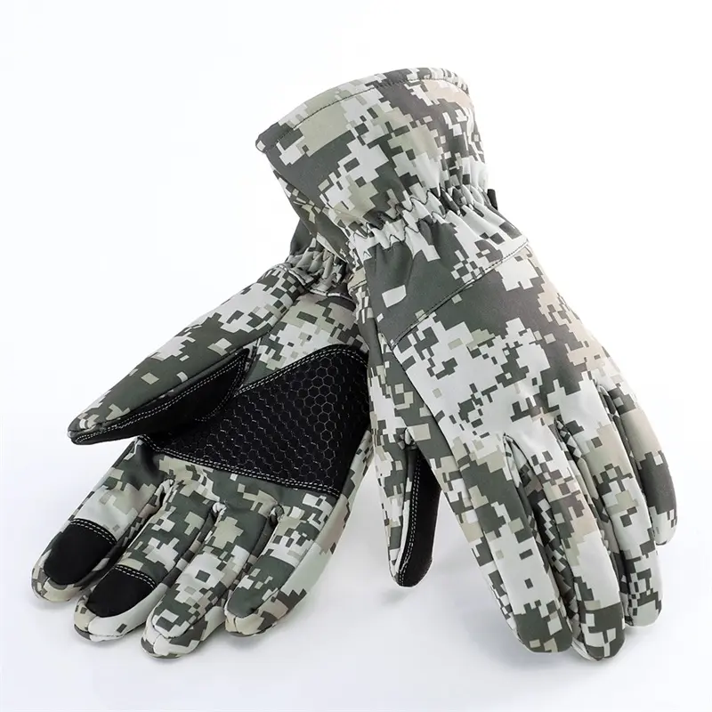 Gants de camouflage militaire en TPU pour hommes, à membrane imperméable, à écran tactile, pour cyclisme, hiver