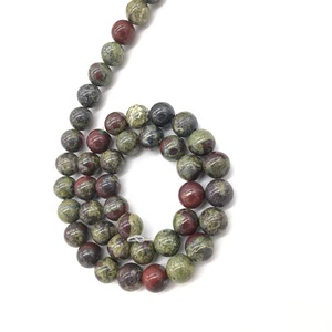 Piedra Natural redonda <span class=keywords><strong>Dragonblood</strong></span> Stone hebra de piedras preciosas naturales para la fabricación de joyas DIY - Product Image 4