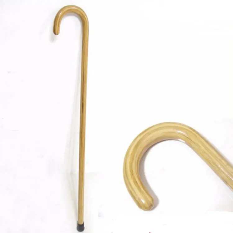 Sıcak satış ahşap doğal klasik bambu yaşlı yürüme bastonu kolu üzerinde logo ile