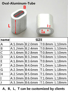 ขั้วต่อสายอลูมิเนียมทรงรีถุง100อุปกรณ์ตกปลาแขนจีบและท่อ - Product Image 2