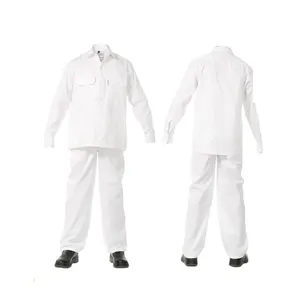 Белые рубашки и брюки художника из 100% хлопка, комбинезон из двух предметов