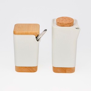 Bouteille de vinaigre d'huile en céramique de cuisine avec bouchon en liège - Product Image 6