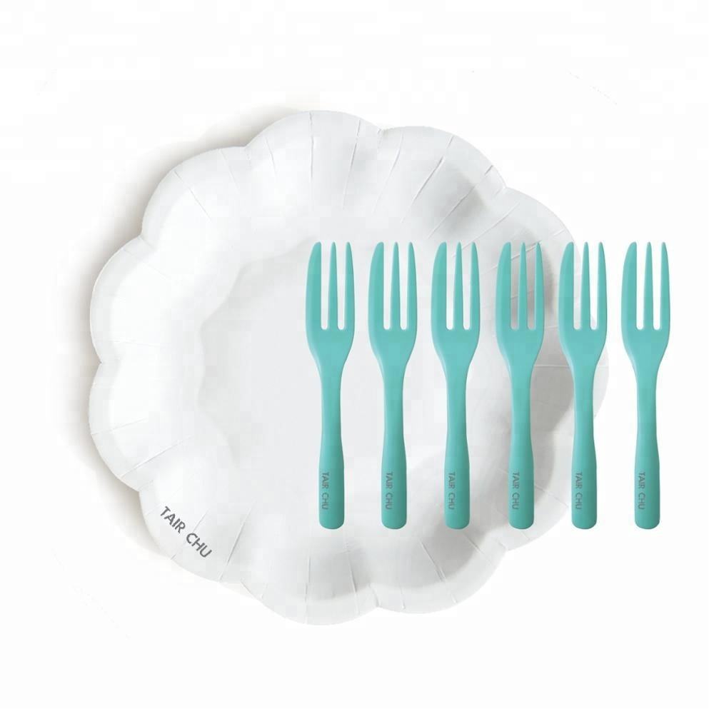White Plate Mint Fork