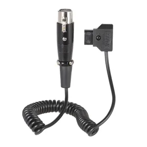 1 meter Length Power Cable Coiled D-Tap Dap 2 Pin Male to 4 Pin Female XLR Cable for DSLR Rig Power V-Mount