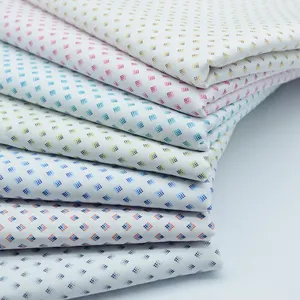 Skygen 100% cotton square dot bangladesh bangkok shirt skirt digital printed shinny cotton sateen shirting fabric