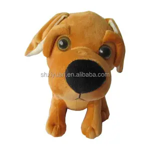 Custom made logo yellow dog plush animals cheap stuff