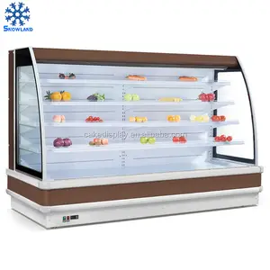 Display Frigorífico Fruit Vegetal comercial Vertical Supermercado Aberto Chiller