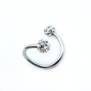Anillo de Nariz <span class=keywords><strong>Doble</strong></span> con Bola de Cristal, <span class=keywords><strong>Piercing</strong></span> de <span class=keywords><strong>Labio</strong></span> Indio, Joyería Corporal - Product Image 2