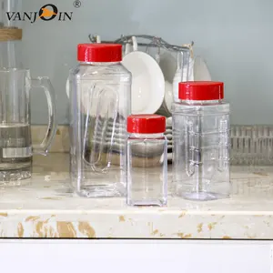 Di plastica trasparente bottiglia di spezie mini vaso con coperchio trasparente di alta qualità barattolo di spezie