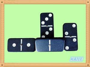 Doble seis dominó con caja de madera <span class=keywords><strong>pintura</strong></span> <span class=keywords><strong>blanca</strong></span> negro - Product Image 3