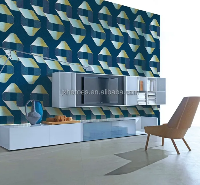 Thời Trang 3D Lõm Và Lồi Thiết Kế Phong Cách Hiện Đại PVC Wallpaper