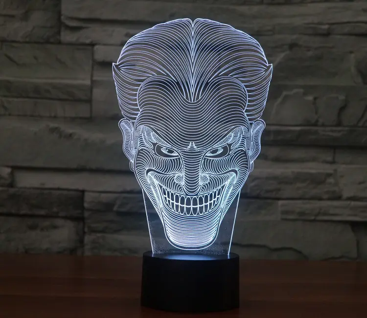 مصنعين الجملة ابتسامة جاك الملونة 3D أضواء ضوء مصباح هدية 111000 جو البصرية