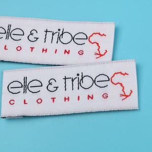 कोई न्यूनतम कस्टम अंत गुना टैग निजी नाम लोगो मशीन बुनाई मोजे के लिए जामदानी बुना लेबल - Product Image 3