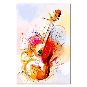 High Quality Music Instrument Abstract Paintings Of Guitars, Best Selling Paintings(Direct Sale)