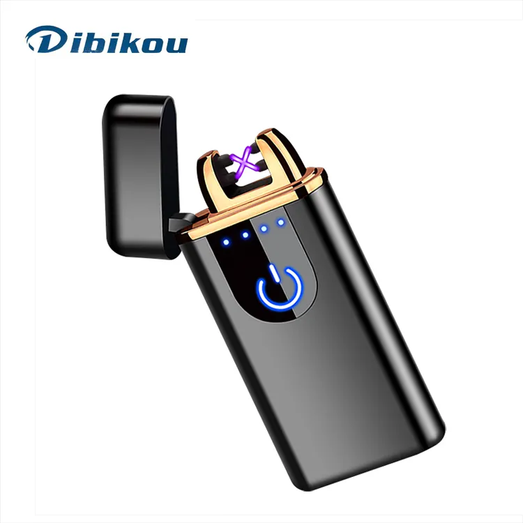 Dibikou गर्म बेच प्लाज्मा पर्यावरण के अनुकूल धूम्रपान लाइटर, डबल आर्क यूएसबी लाइटर फिंगरप्रिंट सेंसर DK-310