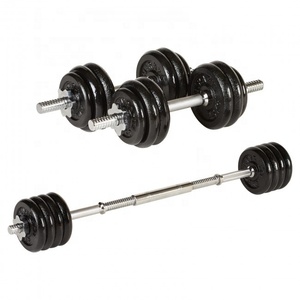 Weight Lifting 100lb Adjustable Weight Cast Iron <strong>Dumbbell</strong> and Barbbell Set - Product Image 6