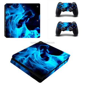 Blue Fire <strong>Decal</strong> <strong>Cover</strong> <strong>for</strong> Sony Playstation 4 <strong>Slim</strong> Console Skin <strong>for</strong> <strong>PS4</strong> <strong>Slim</strong> Vinyl Sticker - Product Image 2