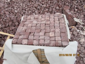 Китайский натуральный красный порфир гранит брусчатка куб камень тротуар цена