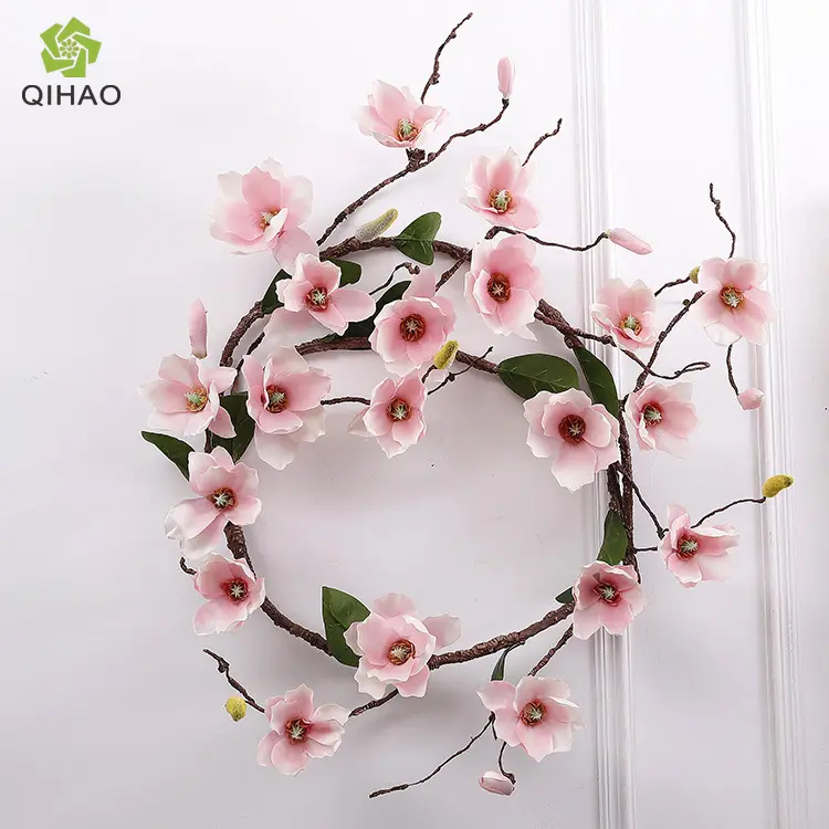 Vendita calda della vite artificiale dei fiori della Magnolia della decorazione di cerimonia nuziale di prezzi economici
