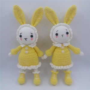 Nursery Trang Trí Nội Thất Crochet Knit Hữu Cơ Đồ Chơi Trẻ Sơ Sinh Thú Nhồi Bông Búp Bê Easter Bunny Rabbit Amigurumi - Product Image 3