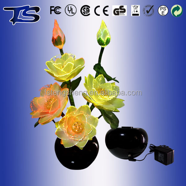 Feiertags Beleuchtung Home Decoration Funkelnde Led Künstliche Glasfaser Blume Im Topf Führte Glasfaser Blumen Lampe
