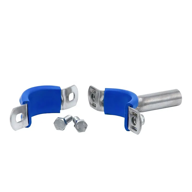 SS304 SSS316L Stainless Steel Piping Supports Pipe Holder with Blue Sleeve