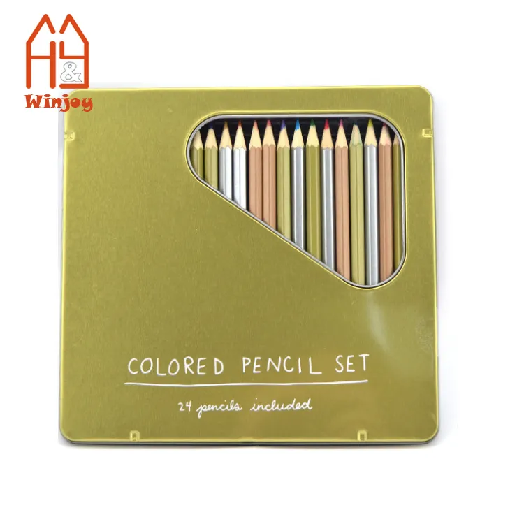 Toksik Olmayan 12 Renk Marco Raffine Güzel Sanatlar renkli kalemler Çizim Skeçler Ahşap Renkli kalem seti Teneke Kutu ile