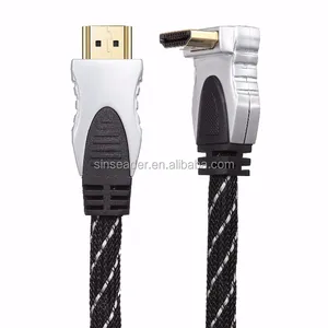 One Right angle Aluminum shell support 3D 4K male to male HDMI cable