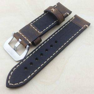 Piñera cadena de reloj pequeño caballo loco artesanal del cuero de <span class=keywords><strong>vaca</strong></span> hombres 20 22 24 26mm cadena de reloj - Product Image 1