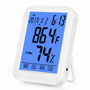 Grande nuovo termo-igrometro <span class=keywords><strong>digitale</strong></span> con orologio luminoso Touch Screen Display per uso domestico o in ufficio - Product Image 2