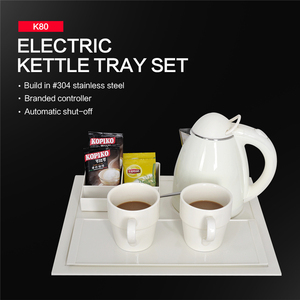 Ensemble théière et bouilloire électrique en céramique sans fil de marque d'hôtels en acier inoxydable avec fonction d'arrêt automatique pour le café
