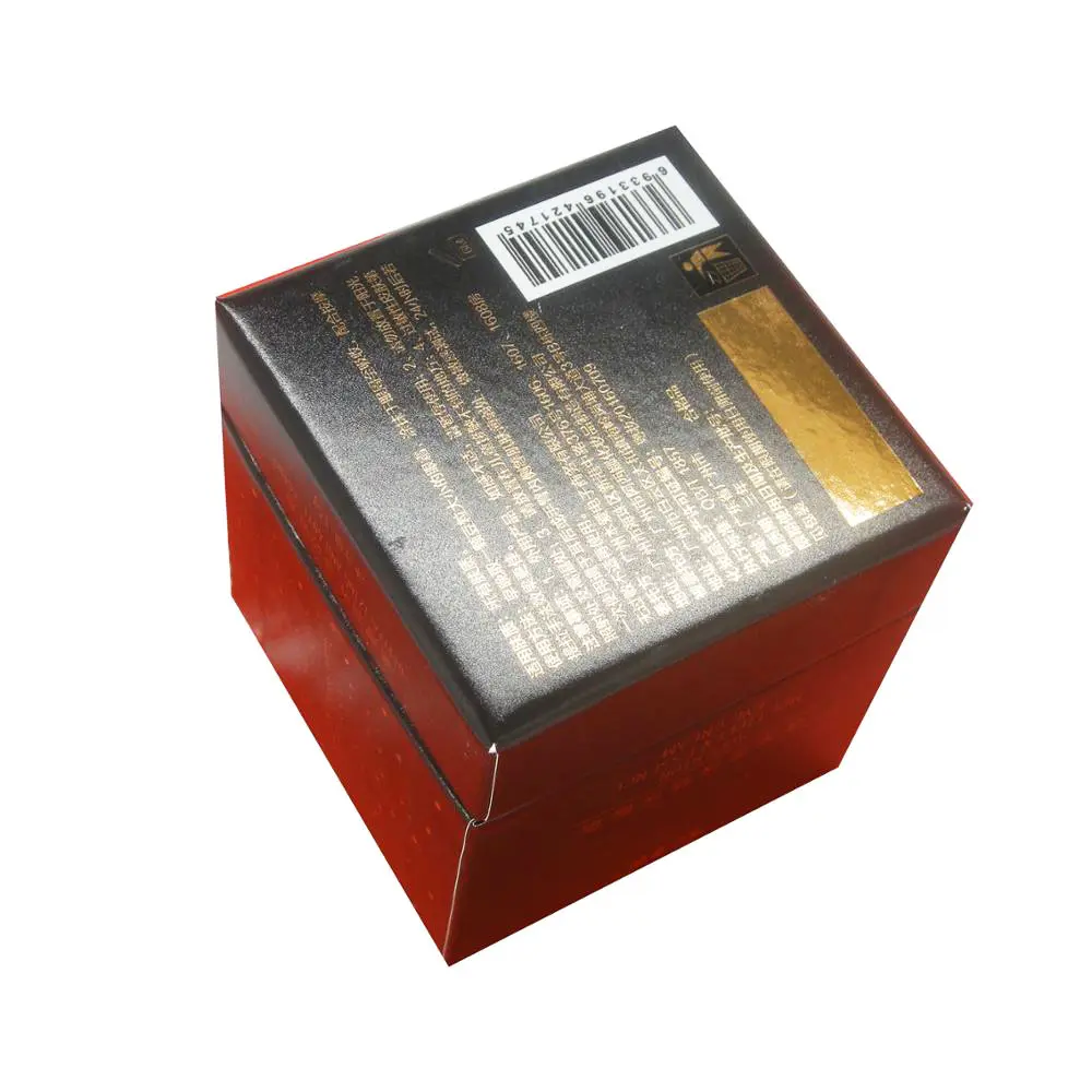 Kotak kemasan hadiah kertas kartu emas mewah, untuk krim mata dengan botol pelindung spons