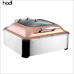 Equipo de catering árabe, tapa de vidrio rectangular, calefactor de plato eléctrico de inducción, plato para rozaduras de latón indio antiguo - Product Image 6