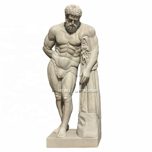 Estatuas de Hercules Farnés de mármol blanco de piedra Natural de tamaño real para exteriores - Product Image 2