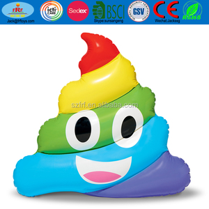 Mùa hè bên bơi vui vẻ trẻ em PVC <span class=keywords><strong>Inflatable</strong></span> biểu tượng cảm xúc cầu vồng <span class=keywords><strong>poop</strong></span> hồ bơi Float bè nệm - Product Image 3