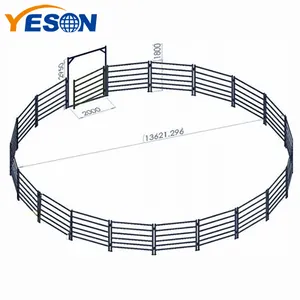 Horse metal pipe fence rail corral for horses with high quality