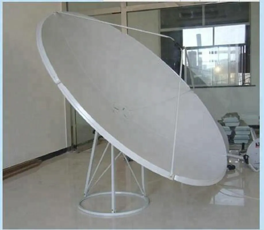 Pole Mount Ground Mount Sri Lanka 2.1 m Prime Focus Satellite c/ Ku Band Dish Antenna 6.9 Ft Feet w/ Pole Fta 210 Cm