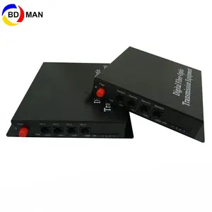 Konverter Telepon Genggam, Peralatan Transmisi 4 Port Serat Optik Telepon RJ11 Line