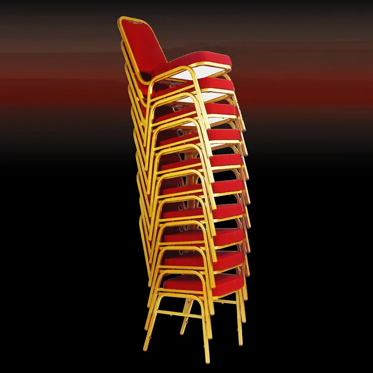 Jambes chaises en acier inoxydable salle à manger fête de mariage or métal fer rouge moderne chaise d'hôtel meubles d'hôtel mes sacs en plastique