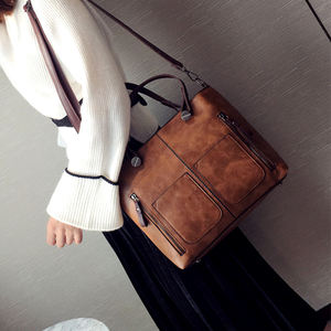 Europa E Stati Uniti di Modo Delle Donne Del Sacchetto 2020 Nuovo Semplice Retrò Doppia Tasca del Sacchetto di Tote di Spalla A Buon Mercato Borsa Della Borsa Per Le Donne - Product Image 3