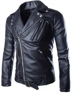 Blouson en Faux cuir noir homme, tenue de moto, taille Plus, col rabattu, manteaux classiques, Slim, automne-hiver, M-5XL