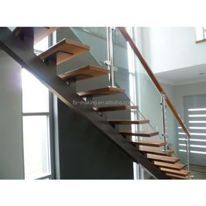 הרכבה עם זכוכית מעקה & מעקה מדרגות ברזל פלדה/עץ עץ לדרוך & מעקה/אלקטרוליטי/גלוון טק - Product Image 3