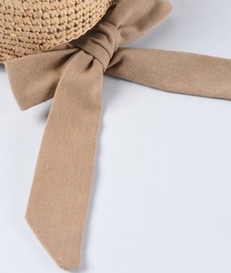 पीठ पर धनुष के साथ हाथ प्राकृतिक राफिआ पुआल बेसबॉल कैप - Product Image 6