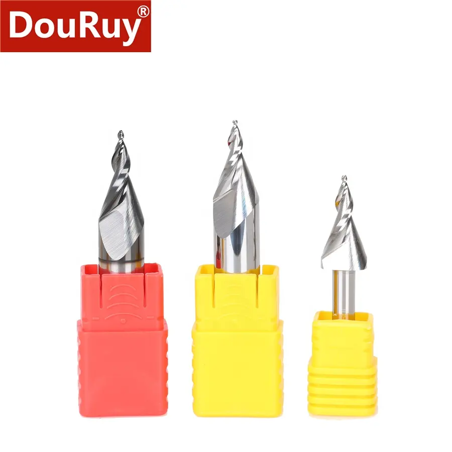 DouRuy SHK6/12mm CNC mini word cutter Two flutes spiral resin and acrylic straight milling cutter Mini word cutter