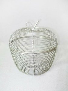 Orange Bowl Shape <b>Wicker</b> Wire <b>Storage</b> <b>Basket</b> - Product Image 2