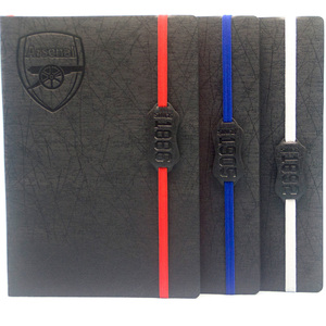 Venta al por mayor funcional logotipo personalizado elástico banda de cuero de la PU cuaderno de tapa dura con borde de color - Product Image 1